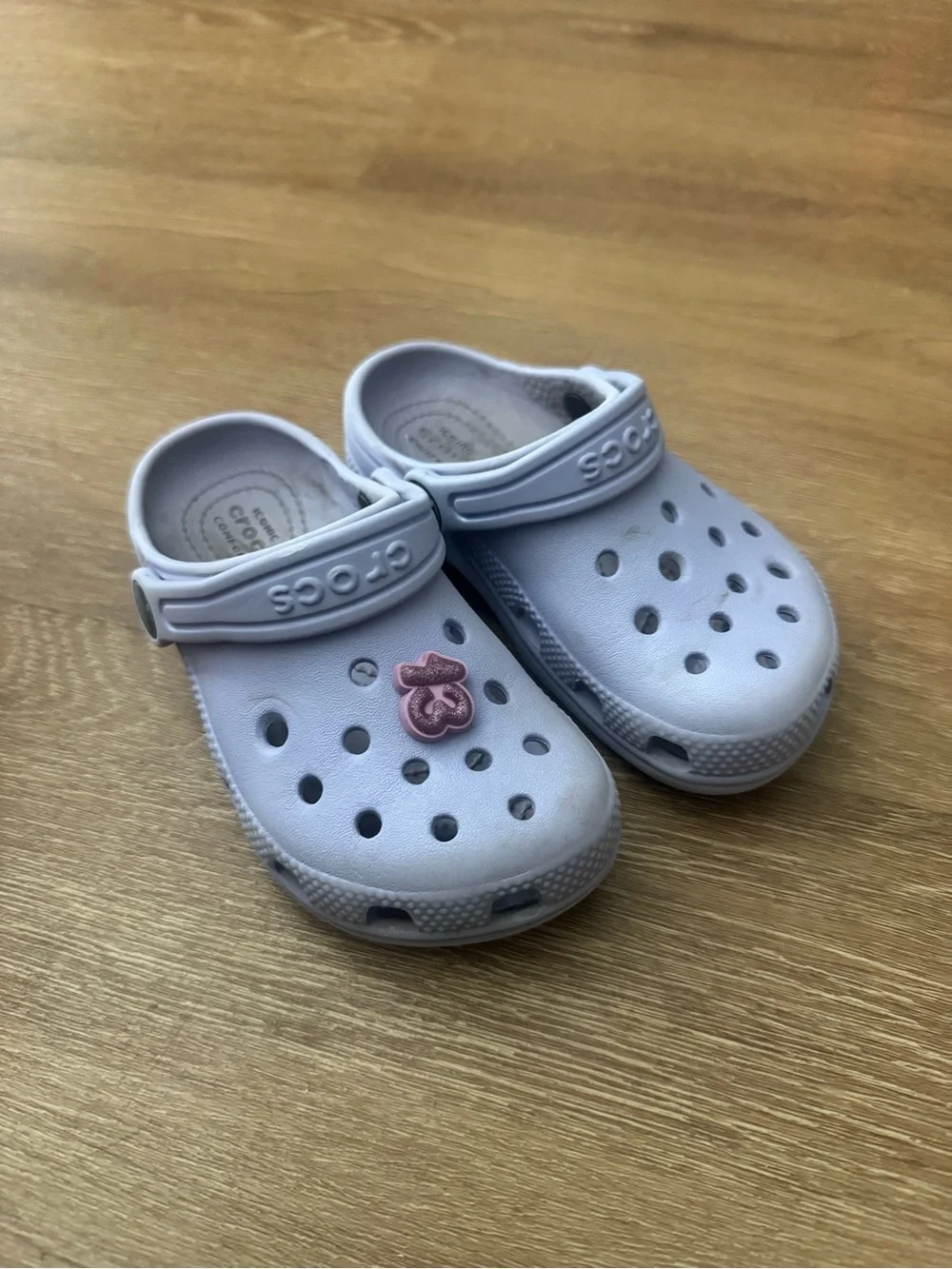 CROCS Kids' Classic Clog in Lavender with Speckled Midsole